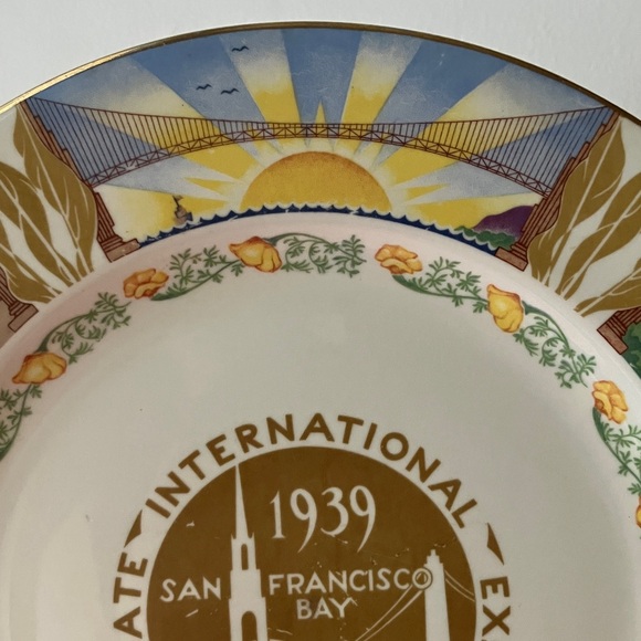 1939 World’s Fair Golden Gate Int’l Exposition Plate Homer Laughlin Art Deco - Picture 6 of 16